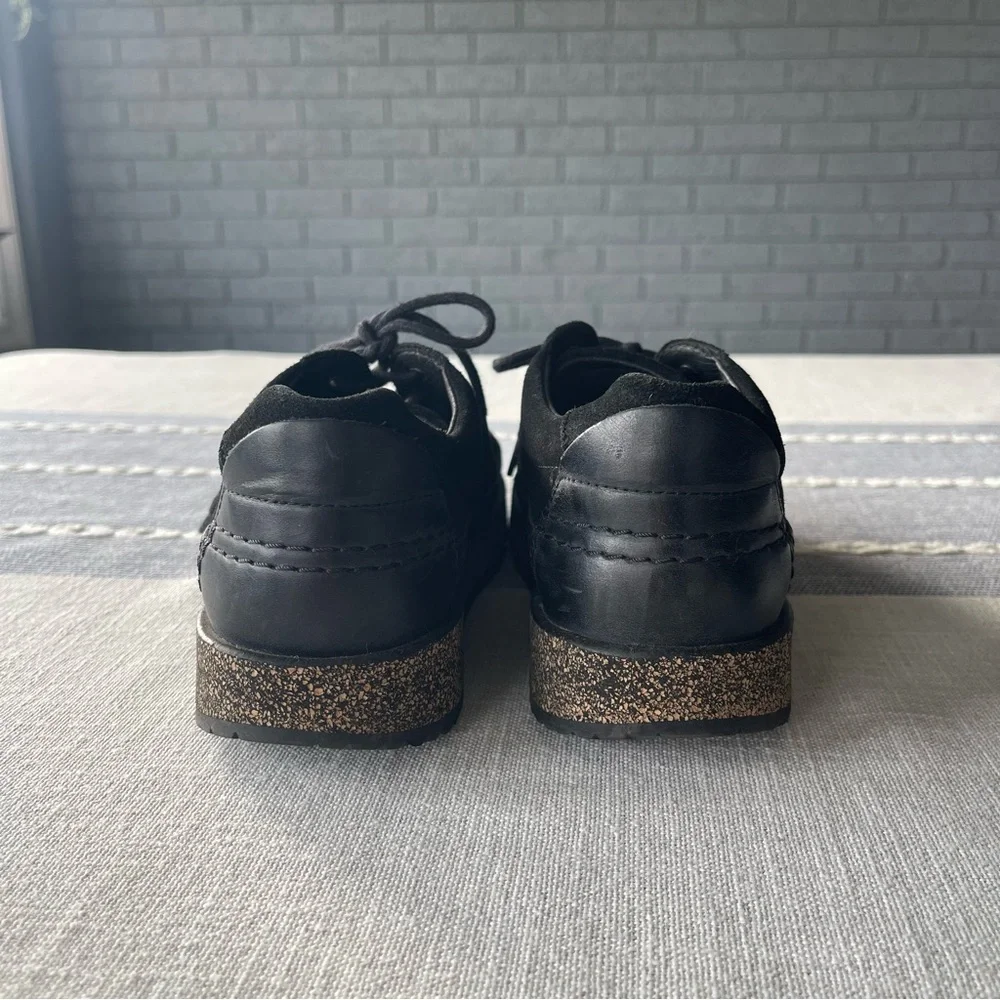 Birkenstock Honnef Low Black Suede Leather Sneakers Size 38 US 7